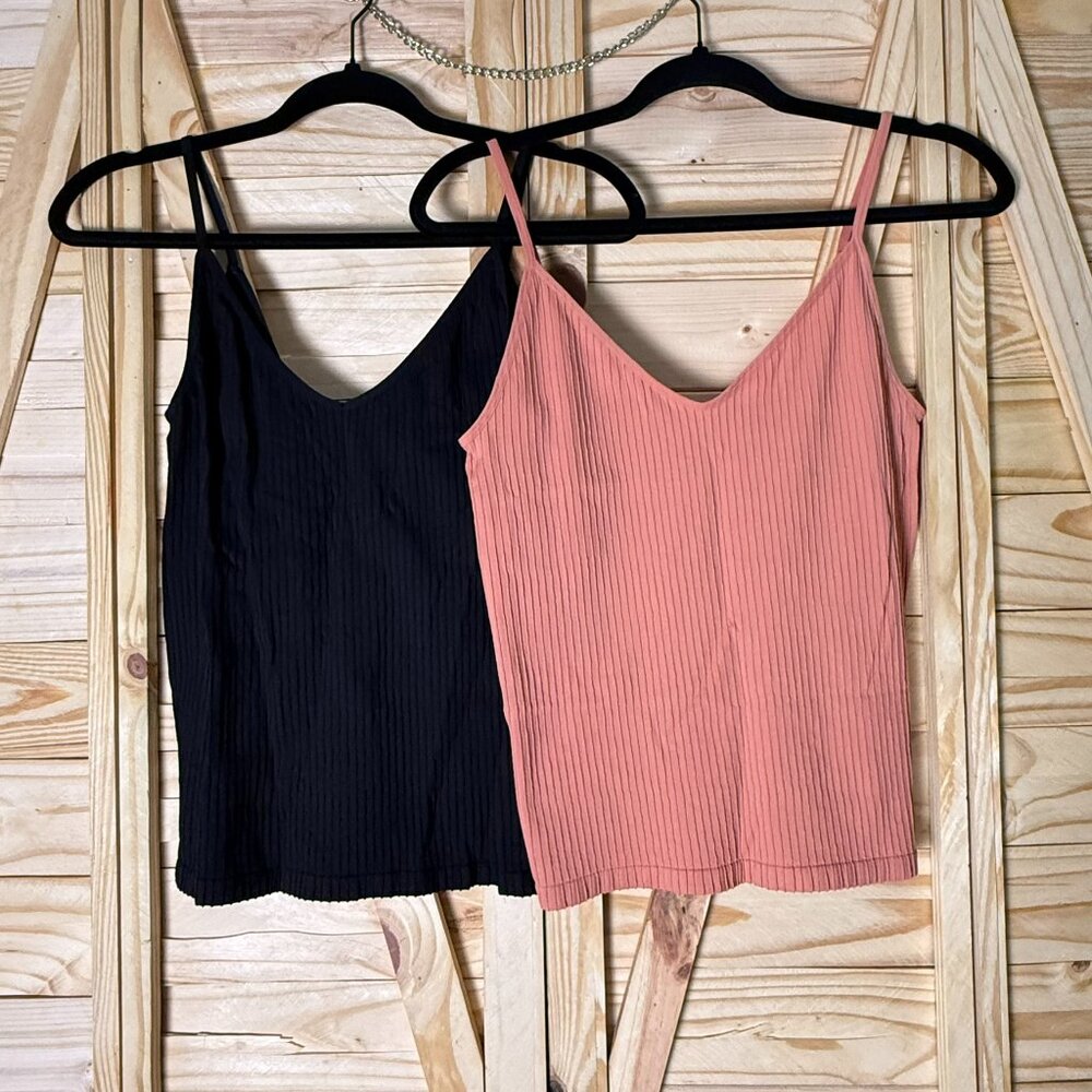 Large, Black and Salmon Colored Tank Tops